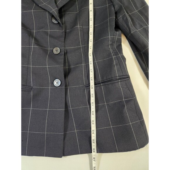 Brooks Brothers Women's Black Blazer White Windowpane Plaid 100% Wool 8P - Picture 8 of 9